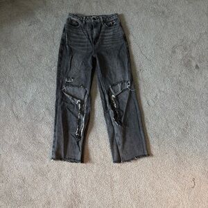 Distressed Black Jeans